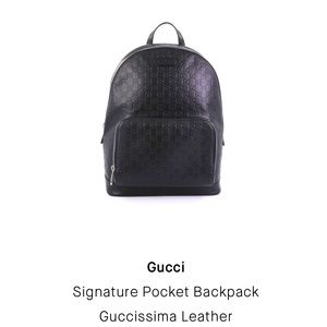 Small black leather guccissima backpack